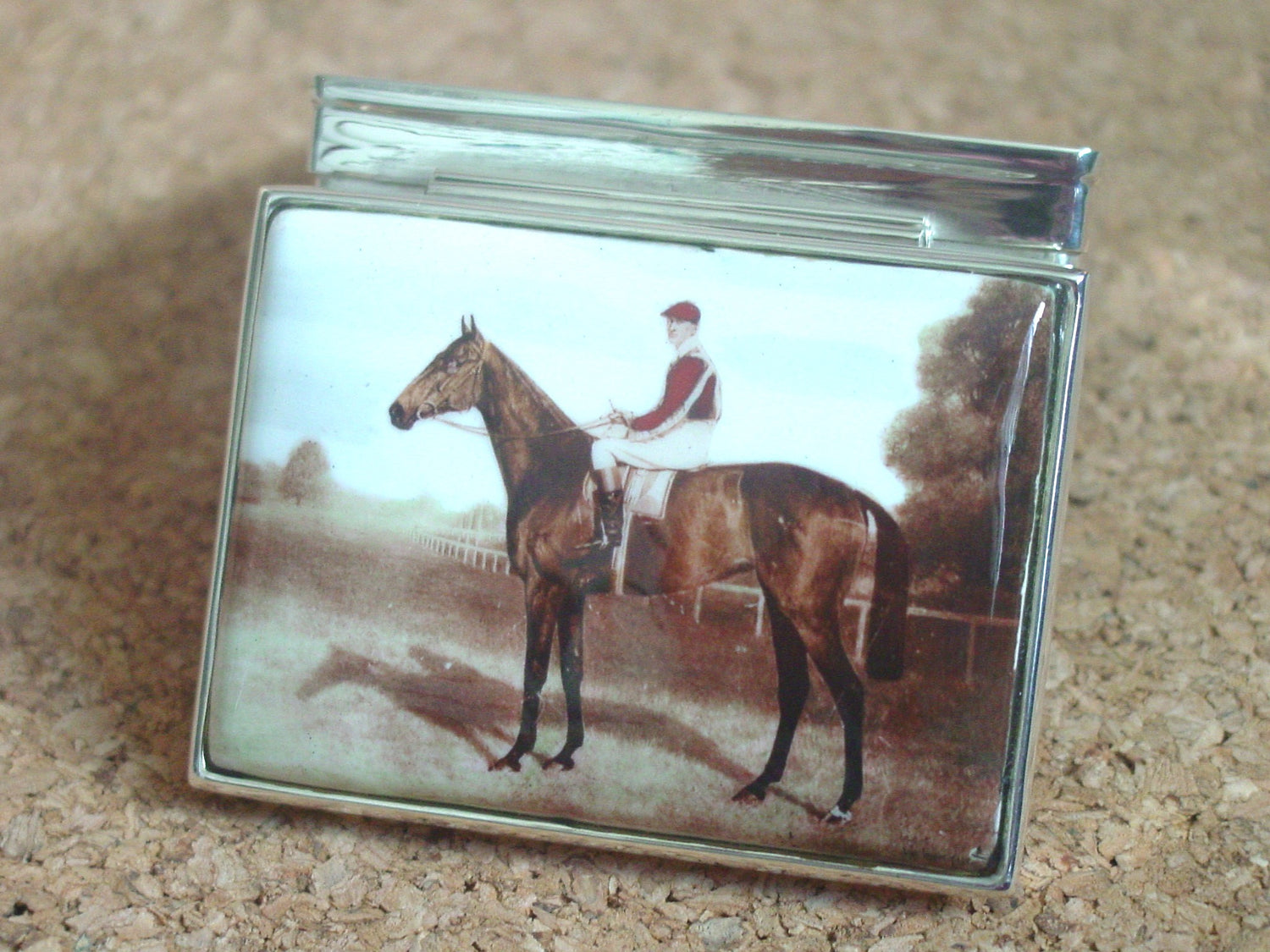 vintage equestrian pill box