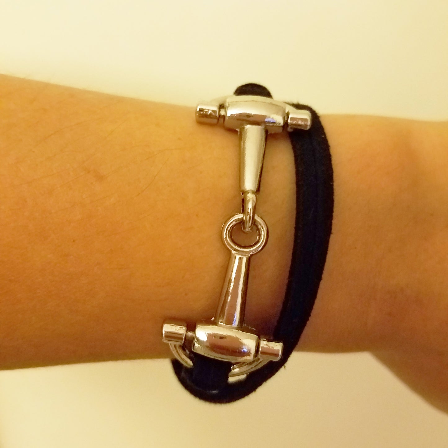 snaffle bit leather wrap bracelet