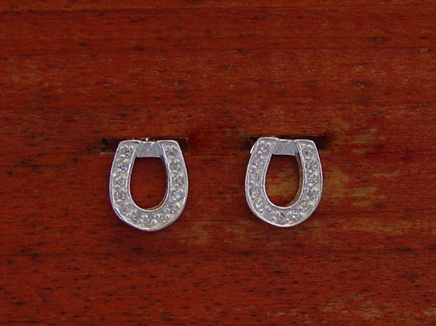 cz horseshoe stud earrings