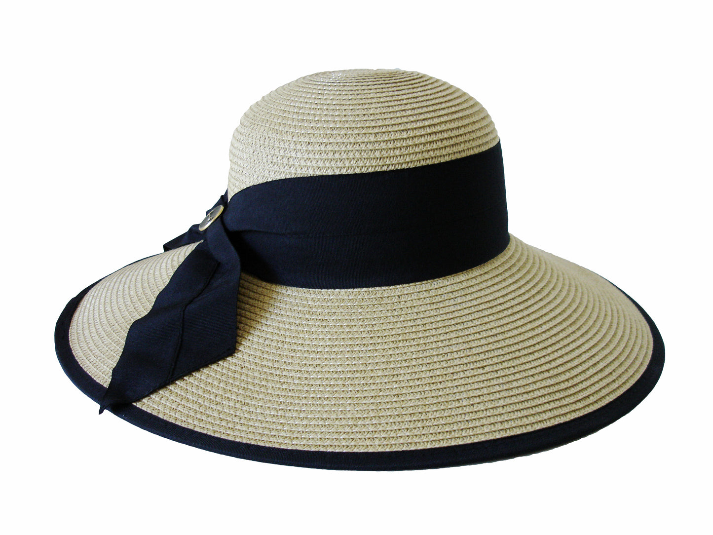 Snaffle Bit Accent Paper Braid Lampshade Hat w/Black Bow & Edge Available 2 Colors #622