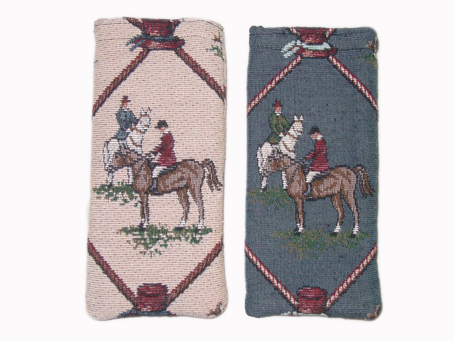 horse hunt scene glasses case