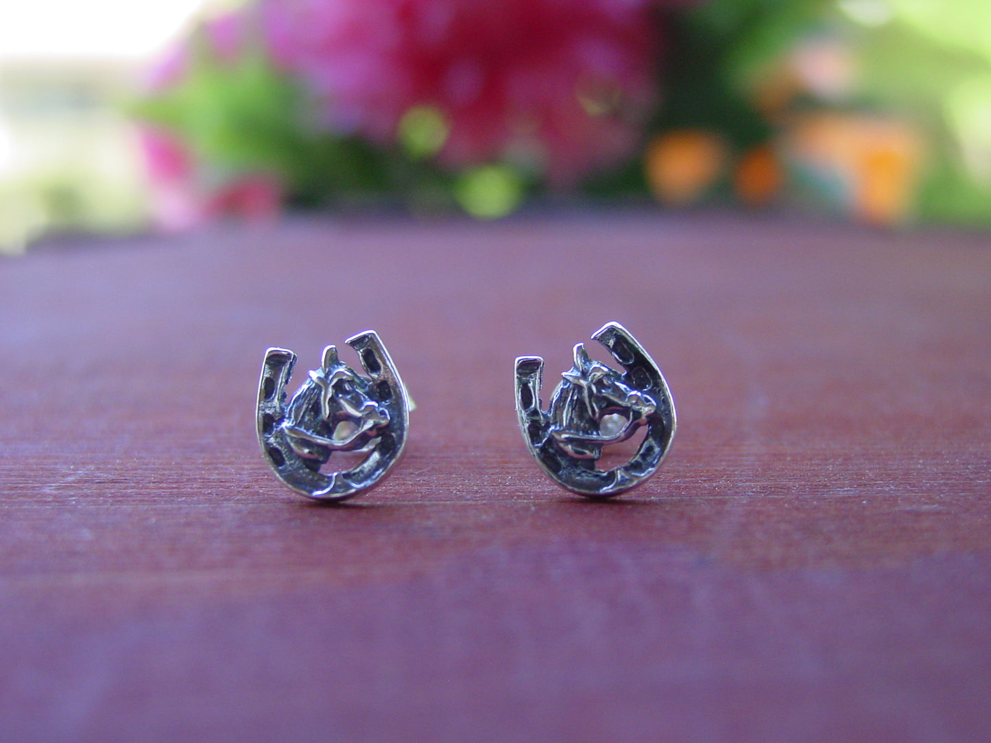 equestrian stud earrings