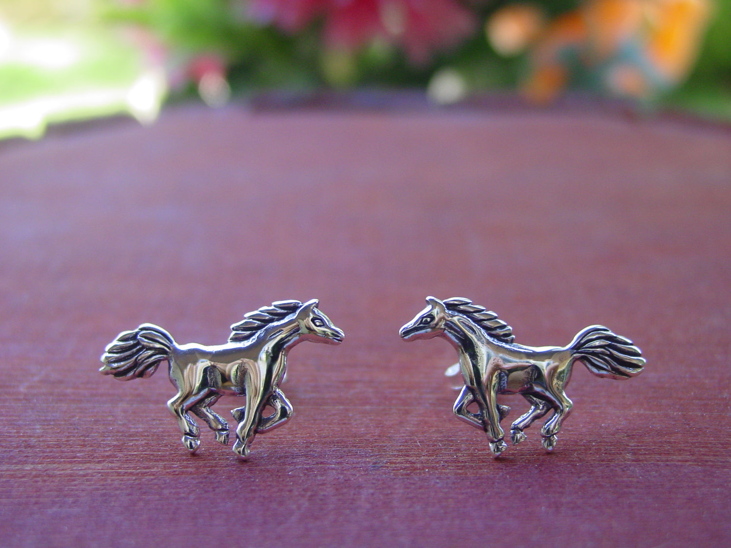 horse mustang stud earrings