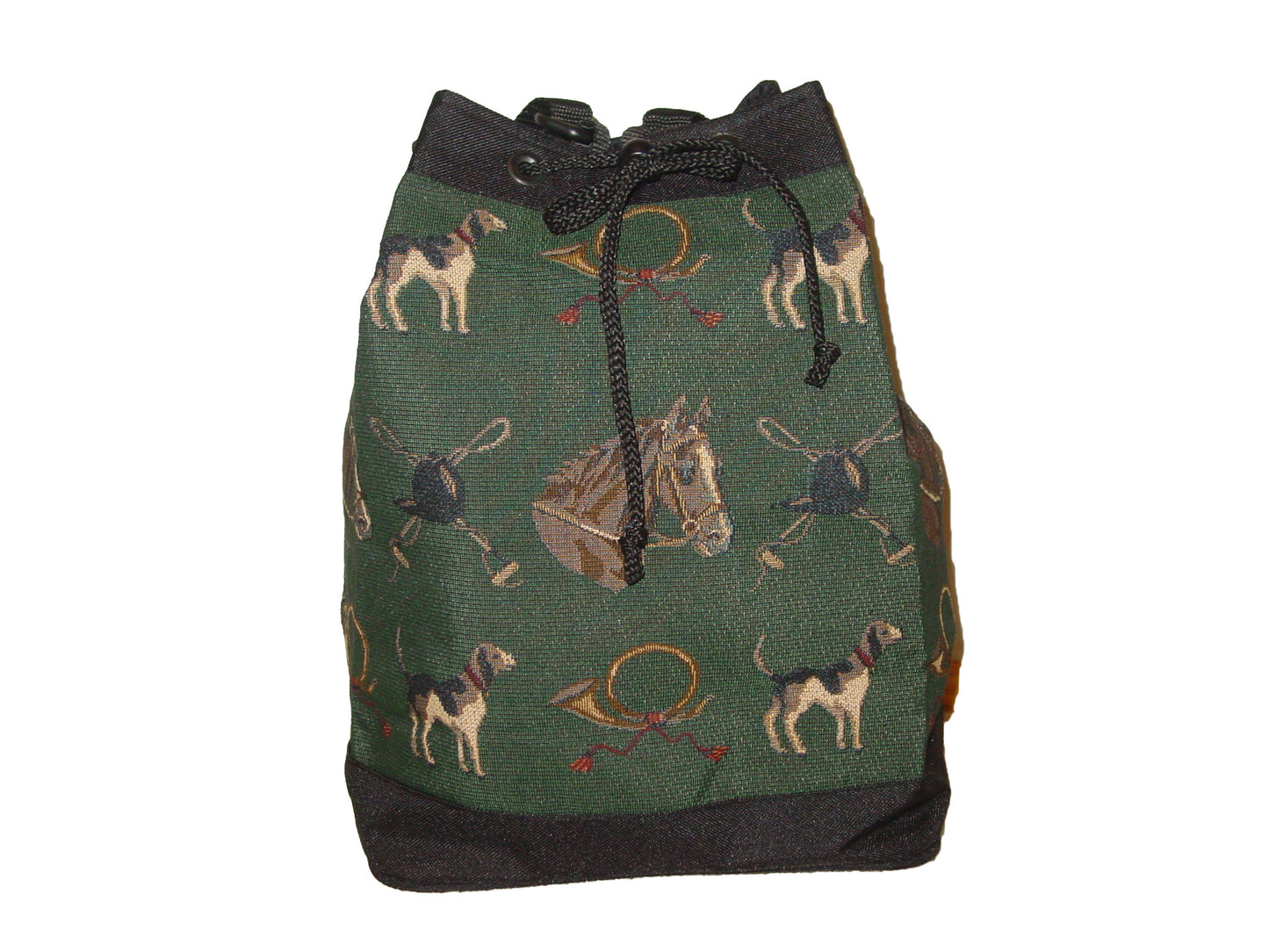 equestrian drawstring bag