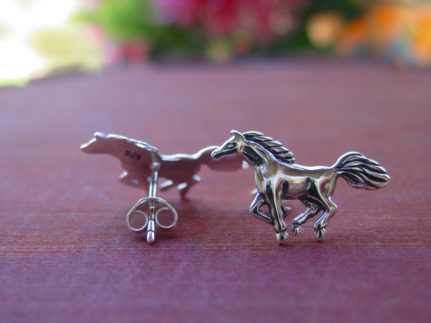 horse running stud earrings