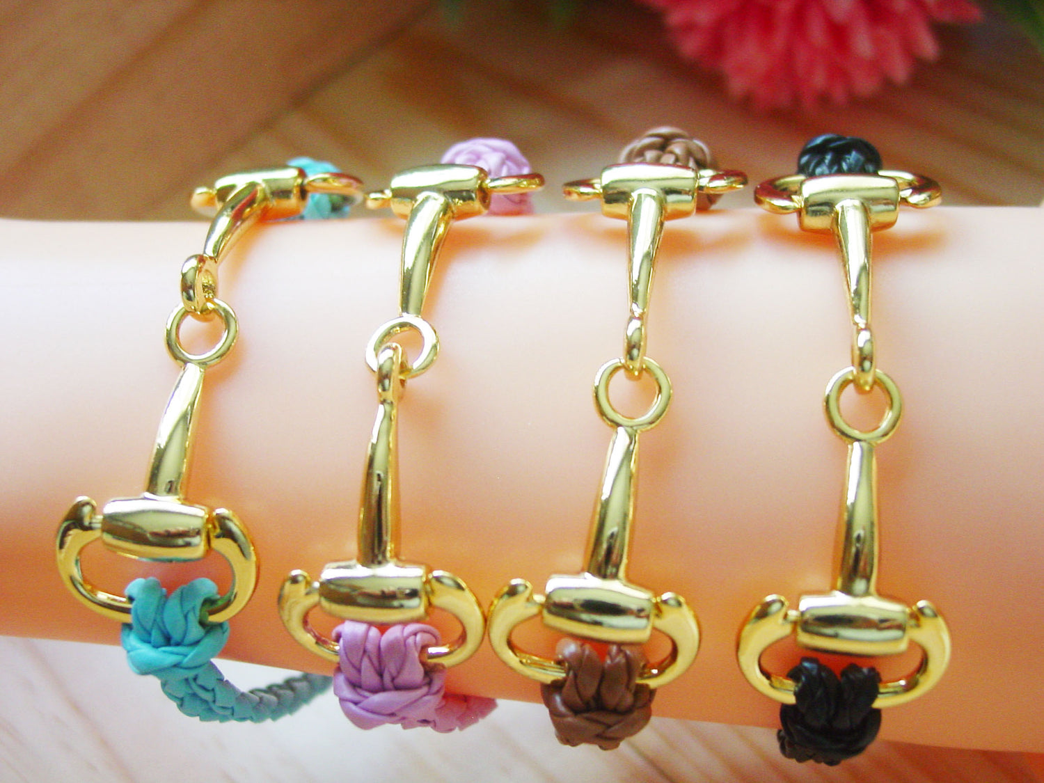 gold bit bracelet