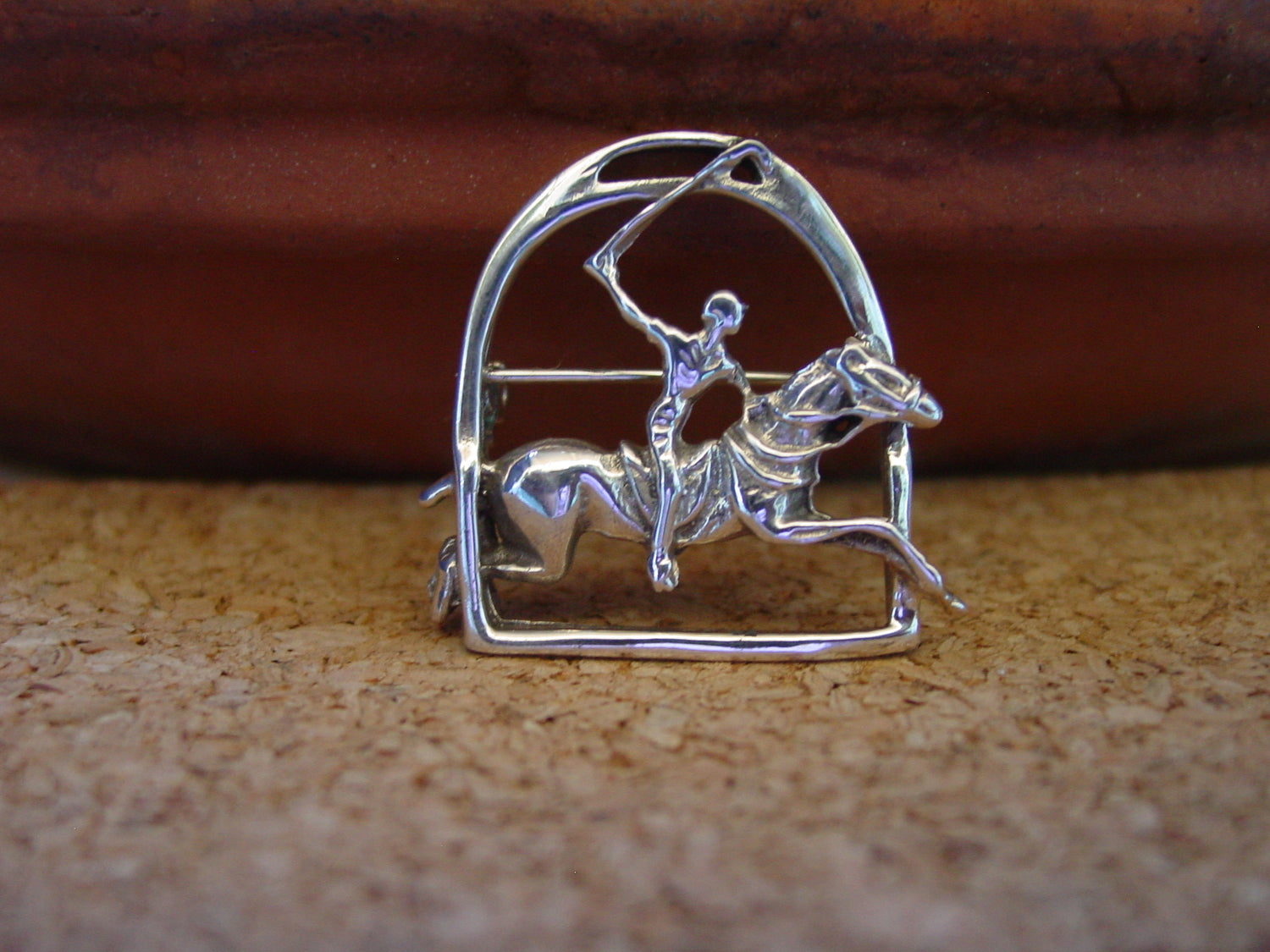 polo horse player pin