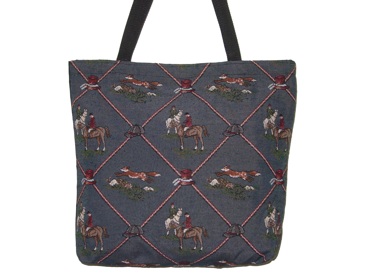 horse hunt scene tote bag