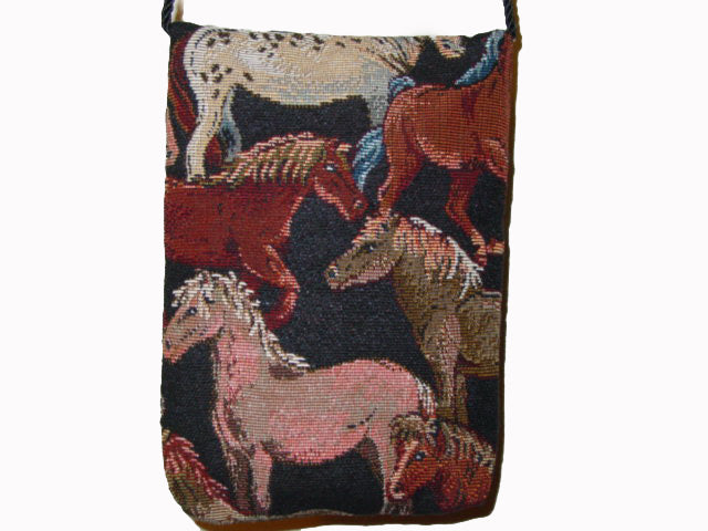 equestrian tapestry purse