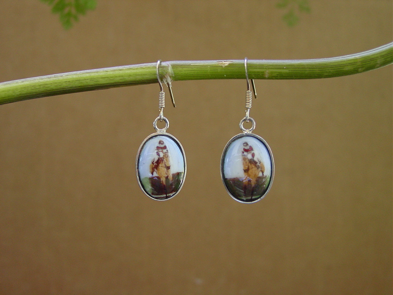 equestrian enamel earrings