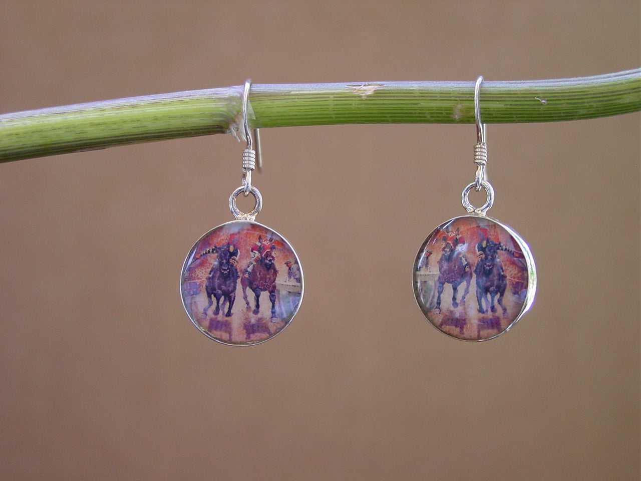 seabiscuit horse racing earrings