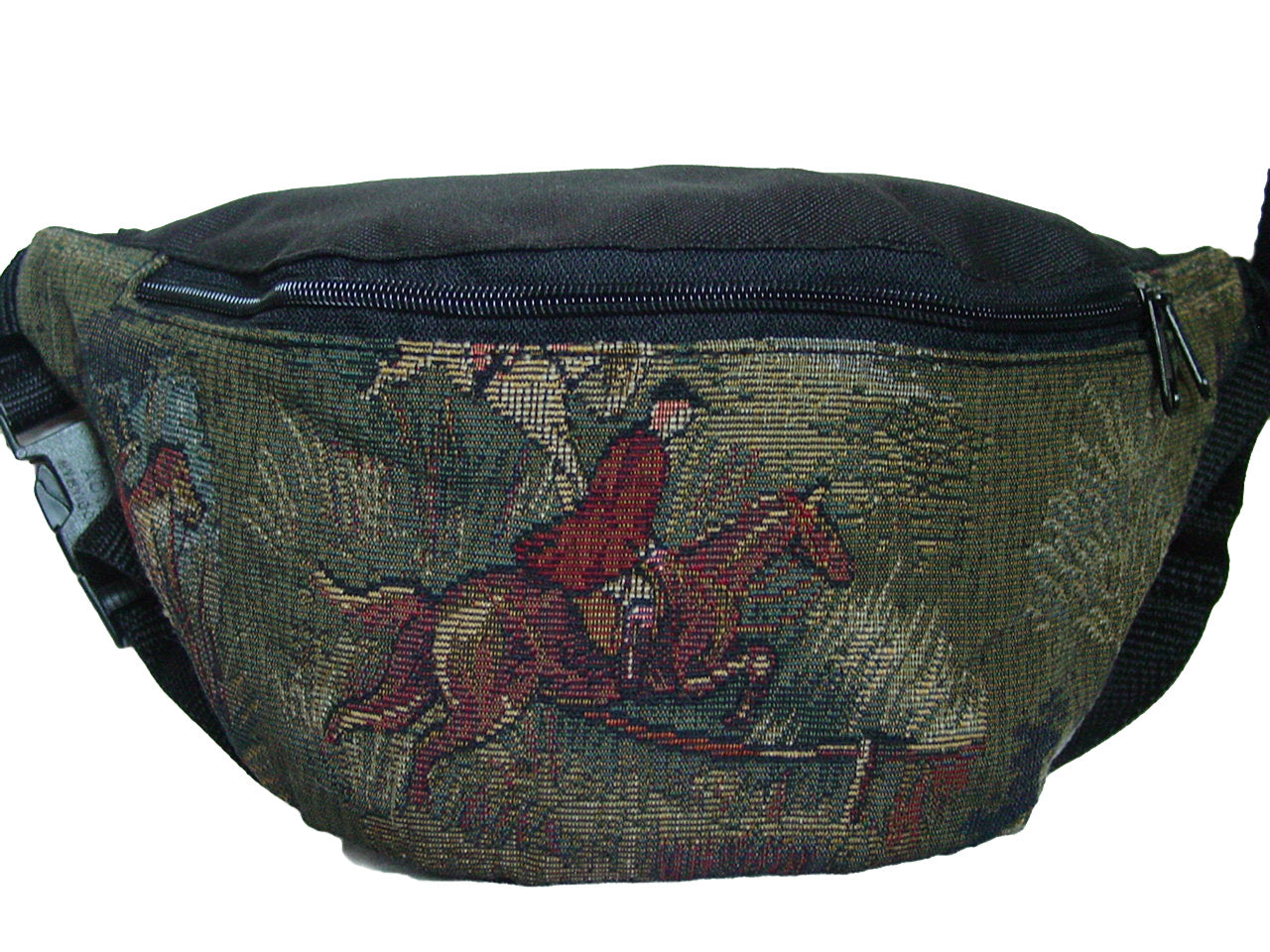 Horse Fox Hunt Scene Tapestry Large Fanny Pack baronequestrian Baron Equestrian