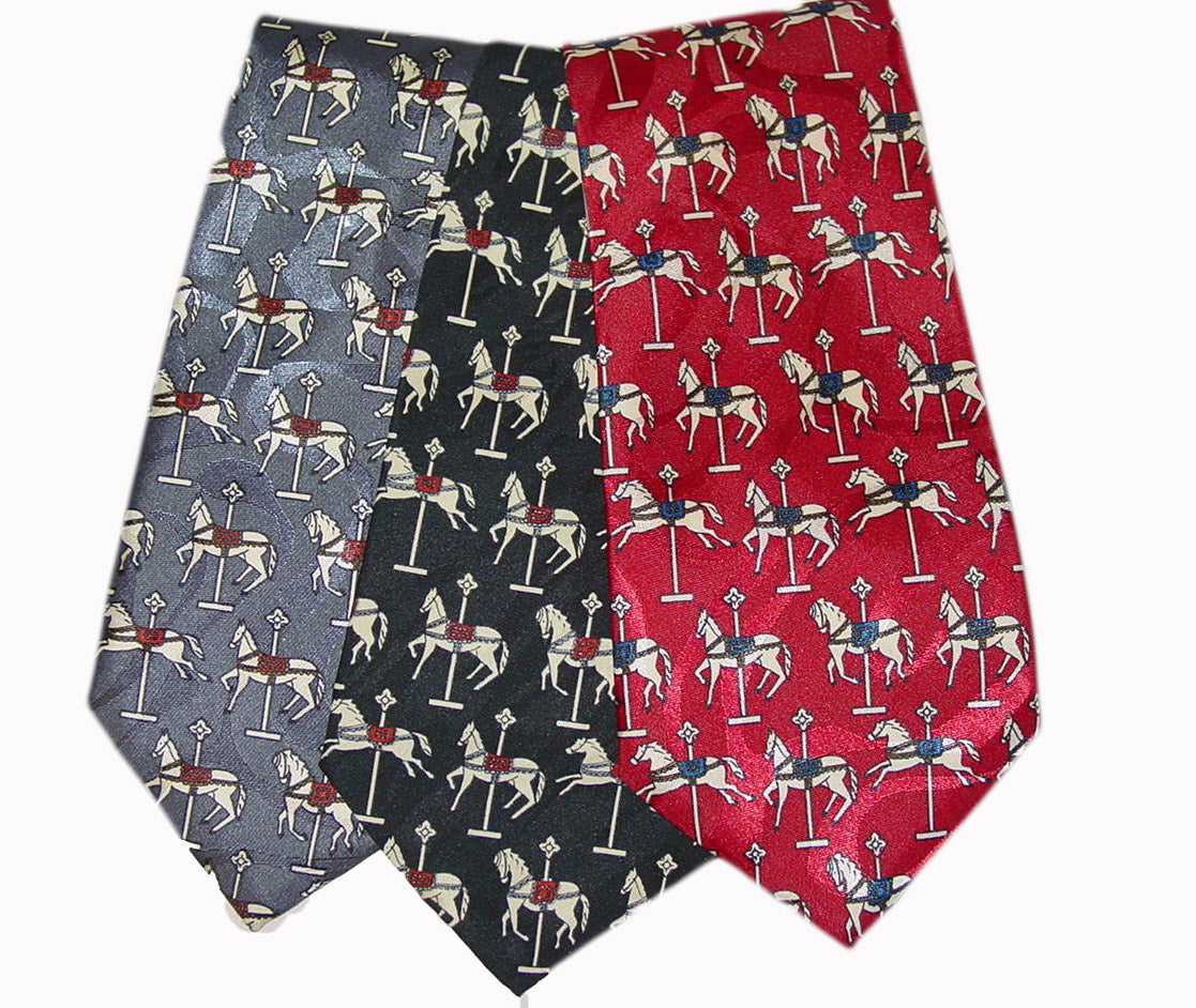 Carousel Merry Go Round Horse Equestrian Necktie