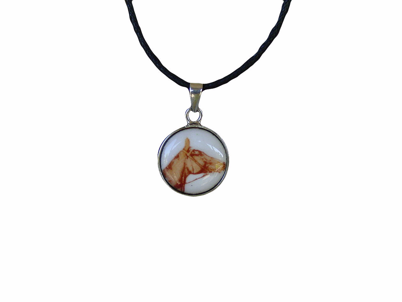 equestrian enamel necklace