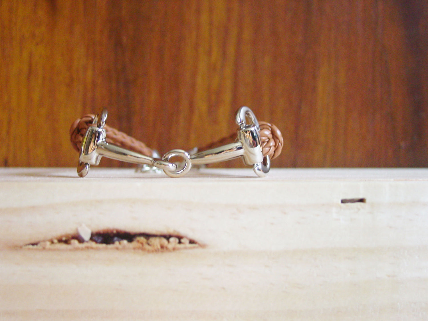 bit silver brown bracelet