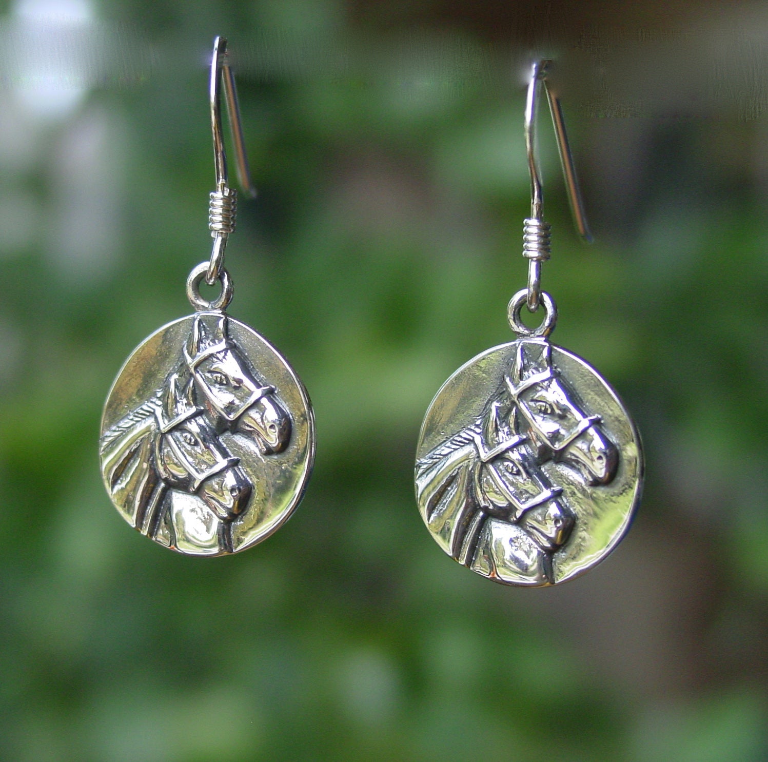 double horse head earrings