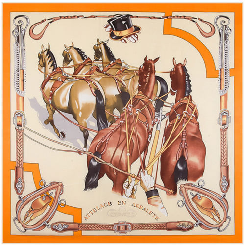 horse carriage silk scarf