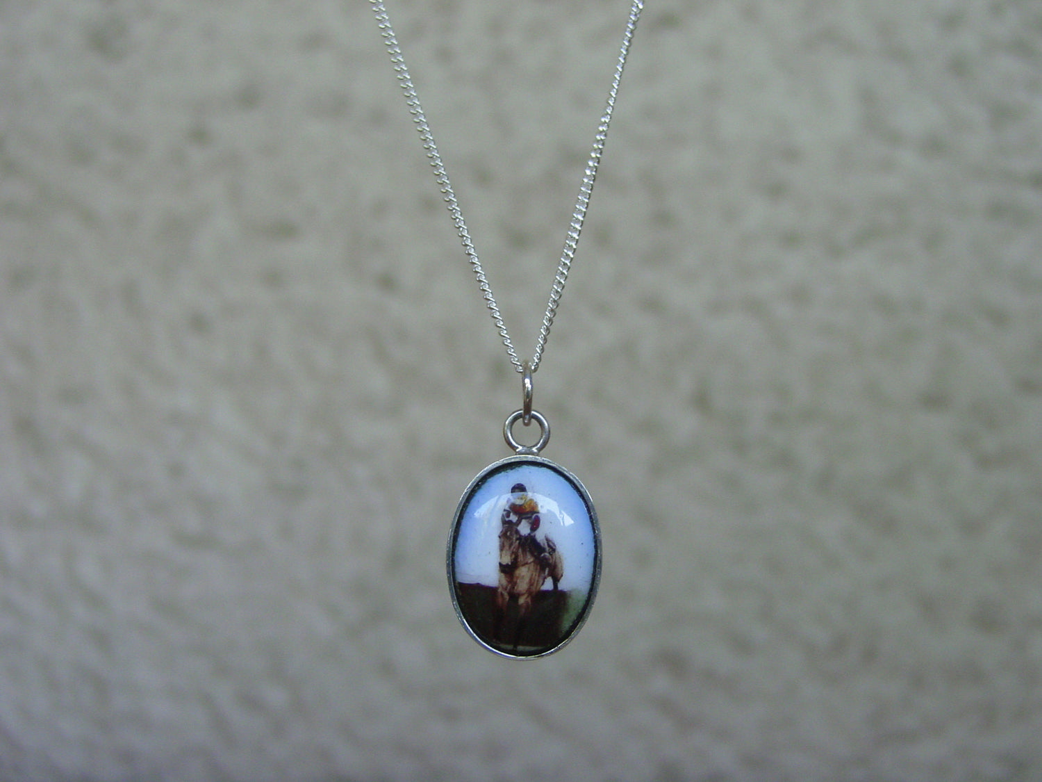 horse enamel pendant