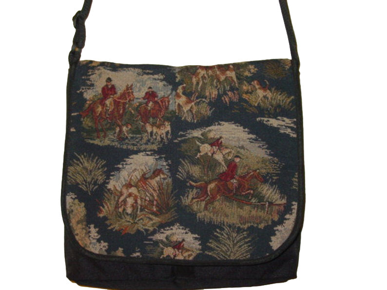 horse hunt scene messenger purse