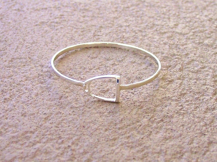 horse stirrup silver bracelet