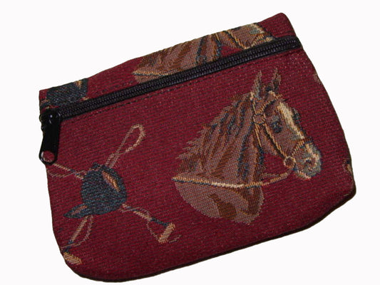 Equestrian Leather Key Chain Coin Purse