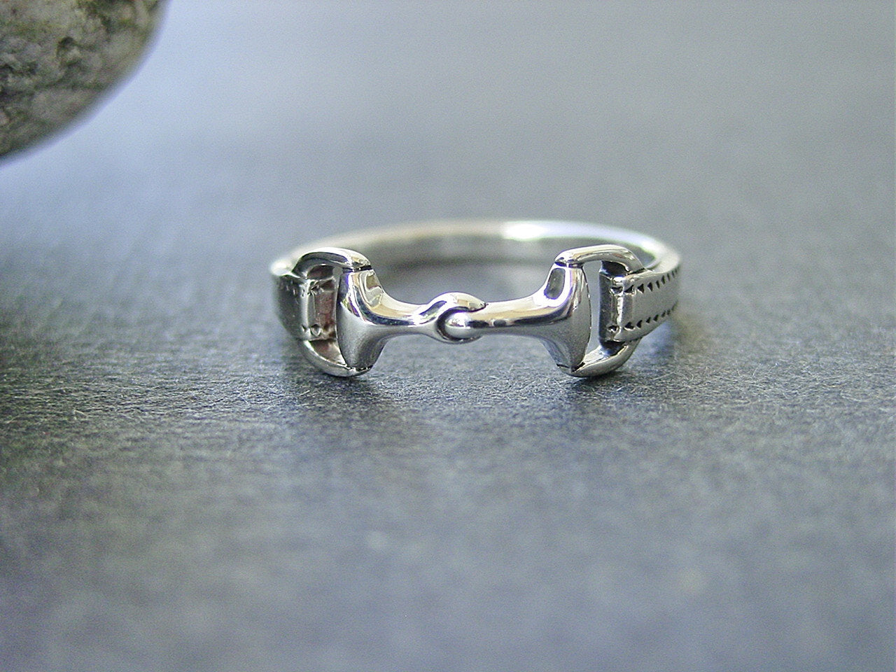 Snaffle Bit Horse Ring Sterling Silver Equestrian Jewelry #R300