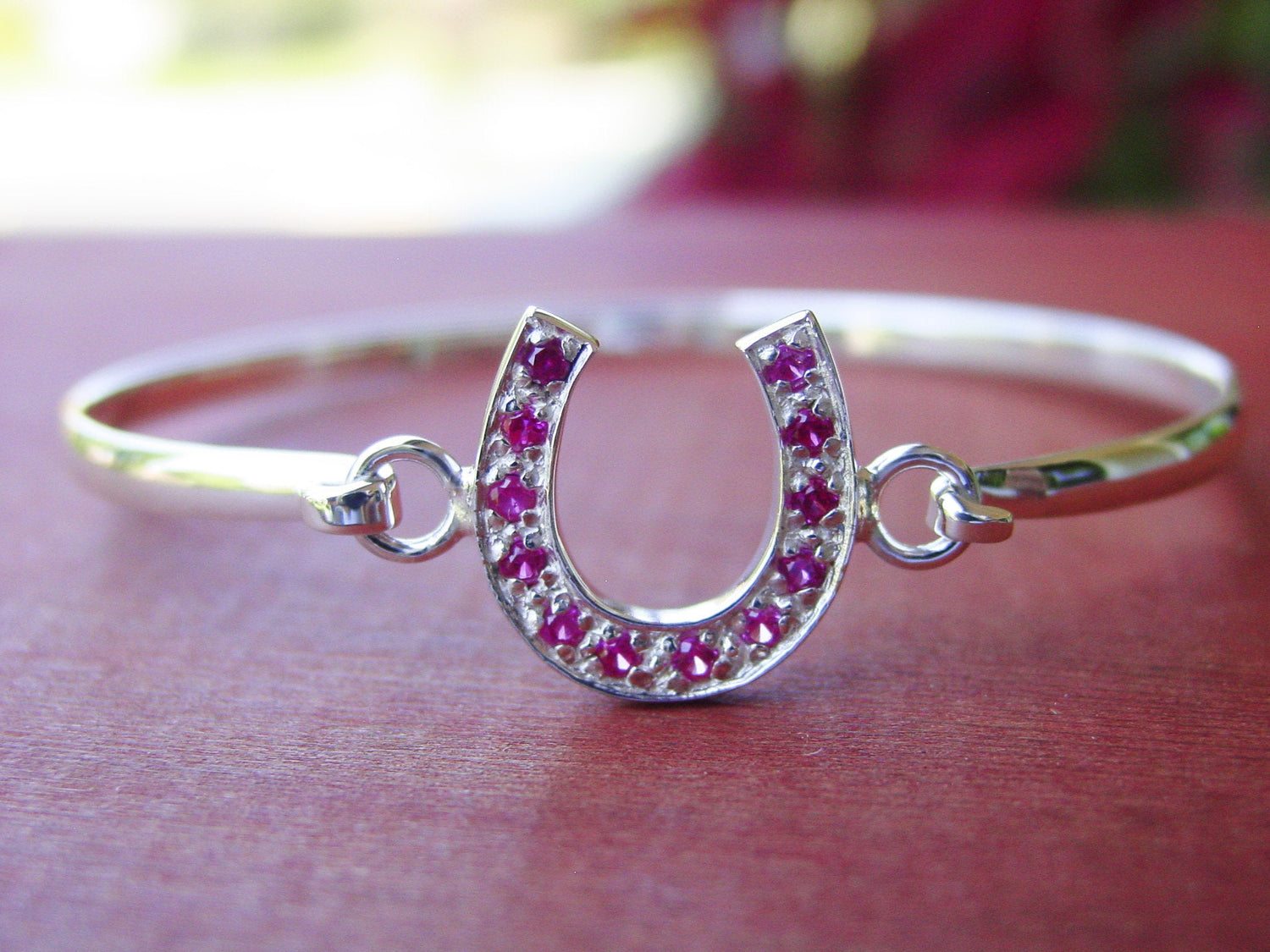 ruby horseshoe bangle