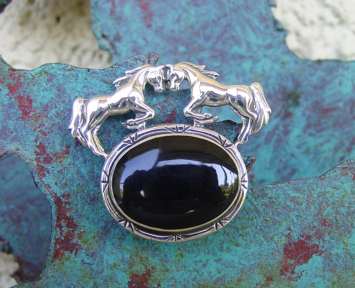 onyx horse pin