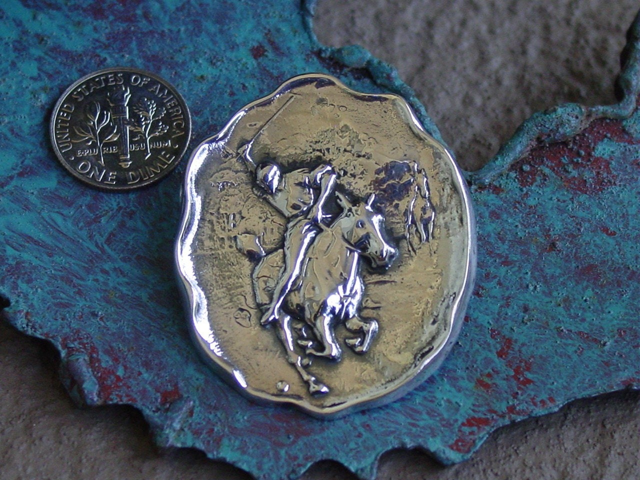 polo horse and player pin