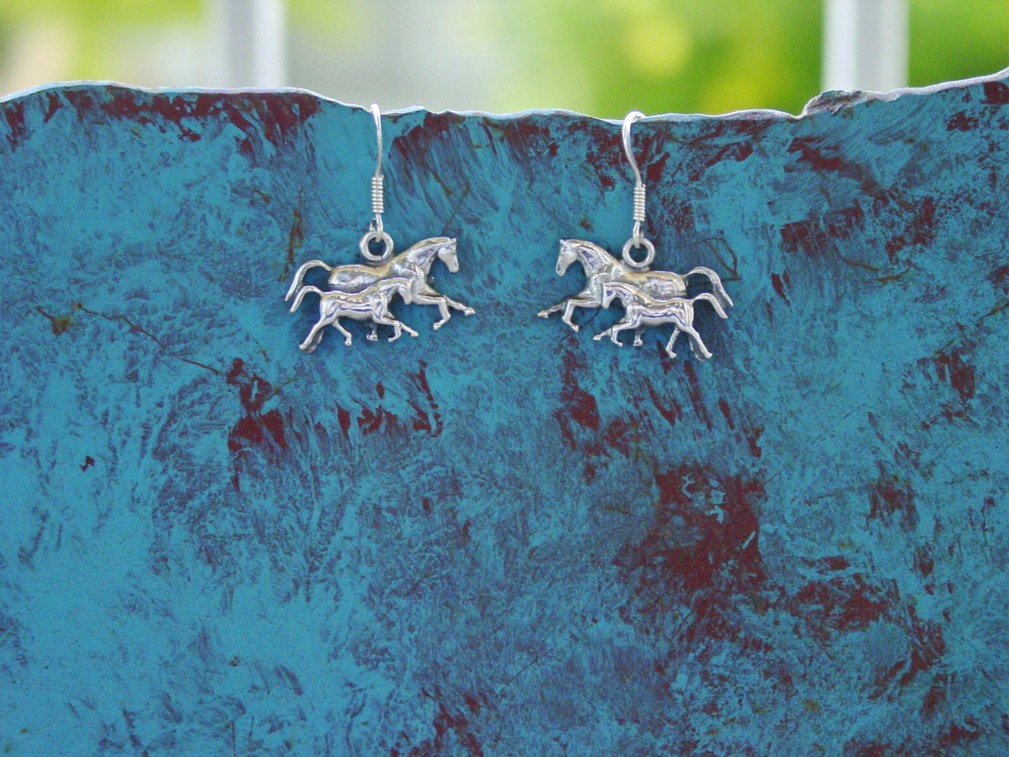 mare foal horse earrings