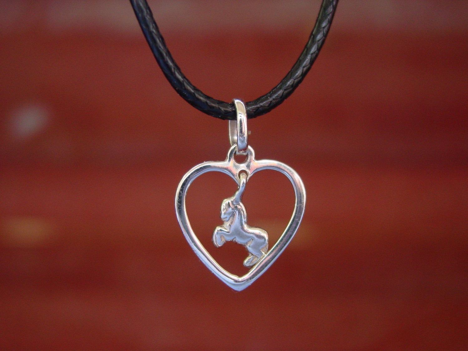 equestrian heart pendant