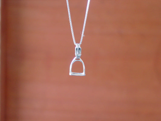 tiny stirrup horse pendant