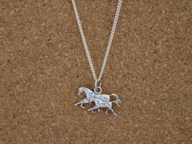 horse mare foal pendant