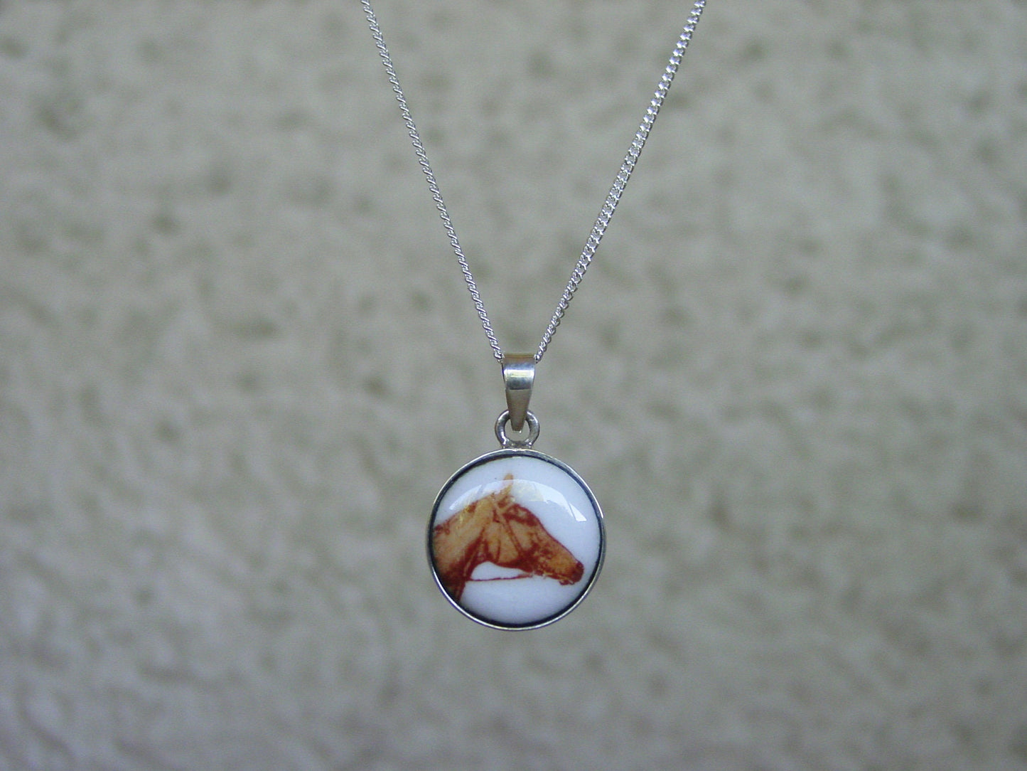 equestrian enamel pendant