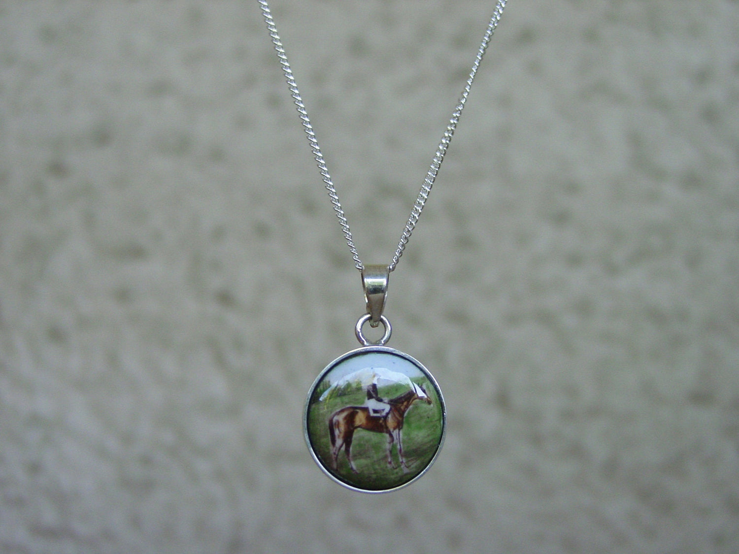 horse enamel silver