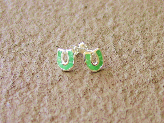 emerald horseshoe earrings