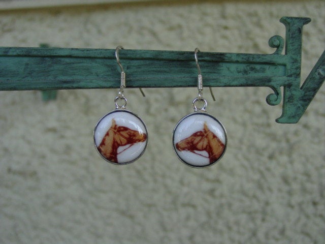 equestrian enamel earrings