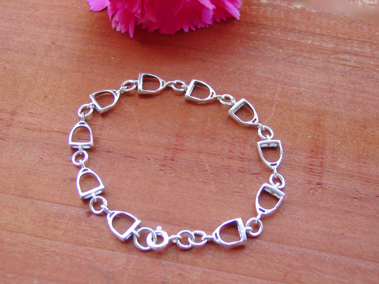 Stirrup silver bracelet