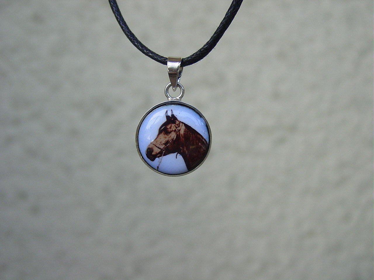 equestrian enamel pendant