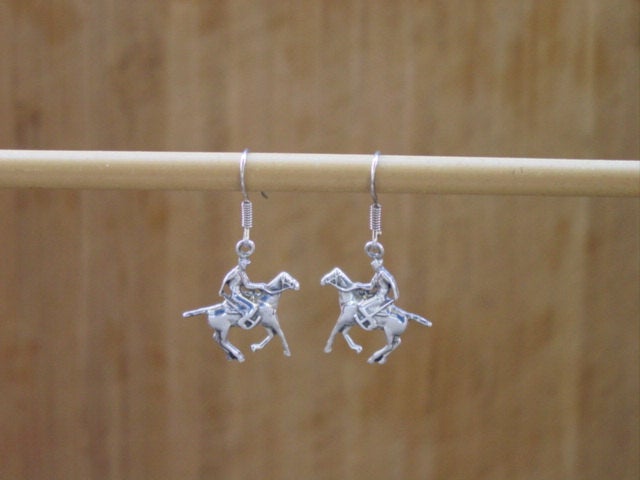 polo horse player earrings