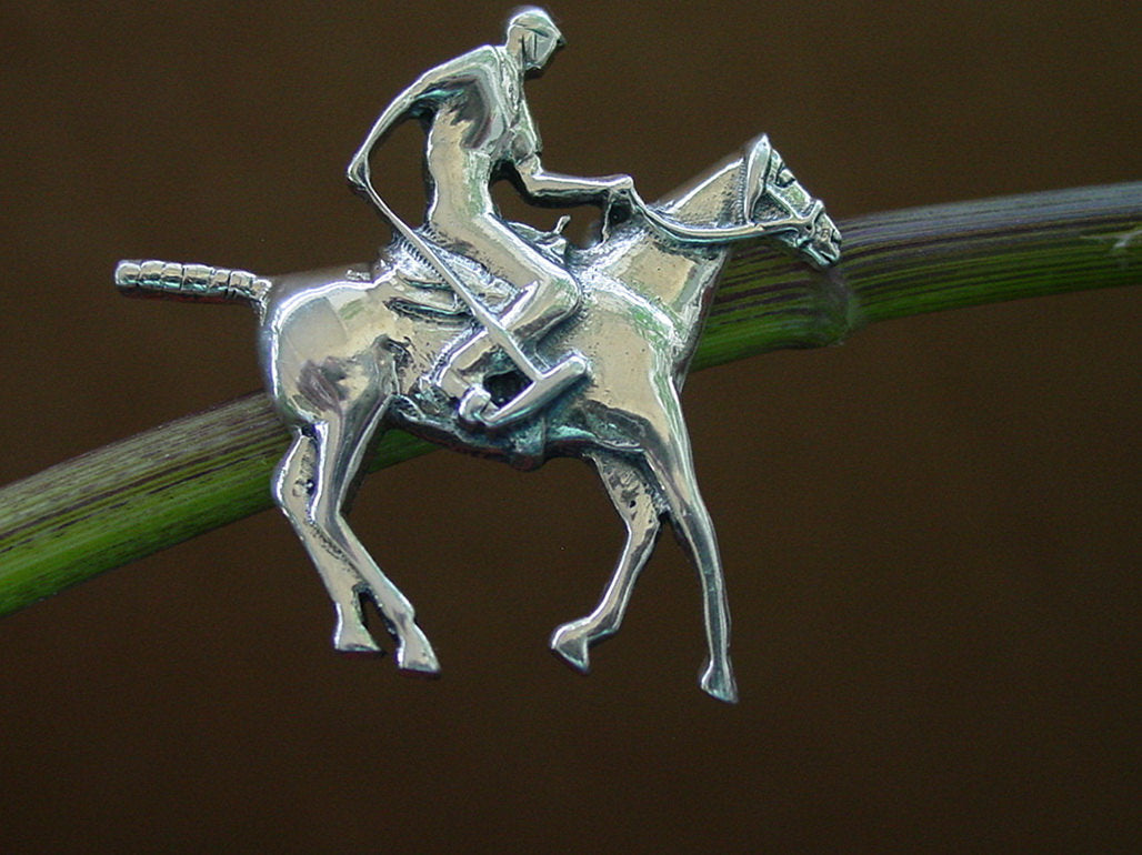 polo horse player pin