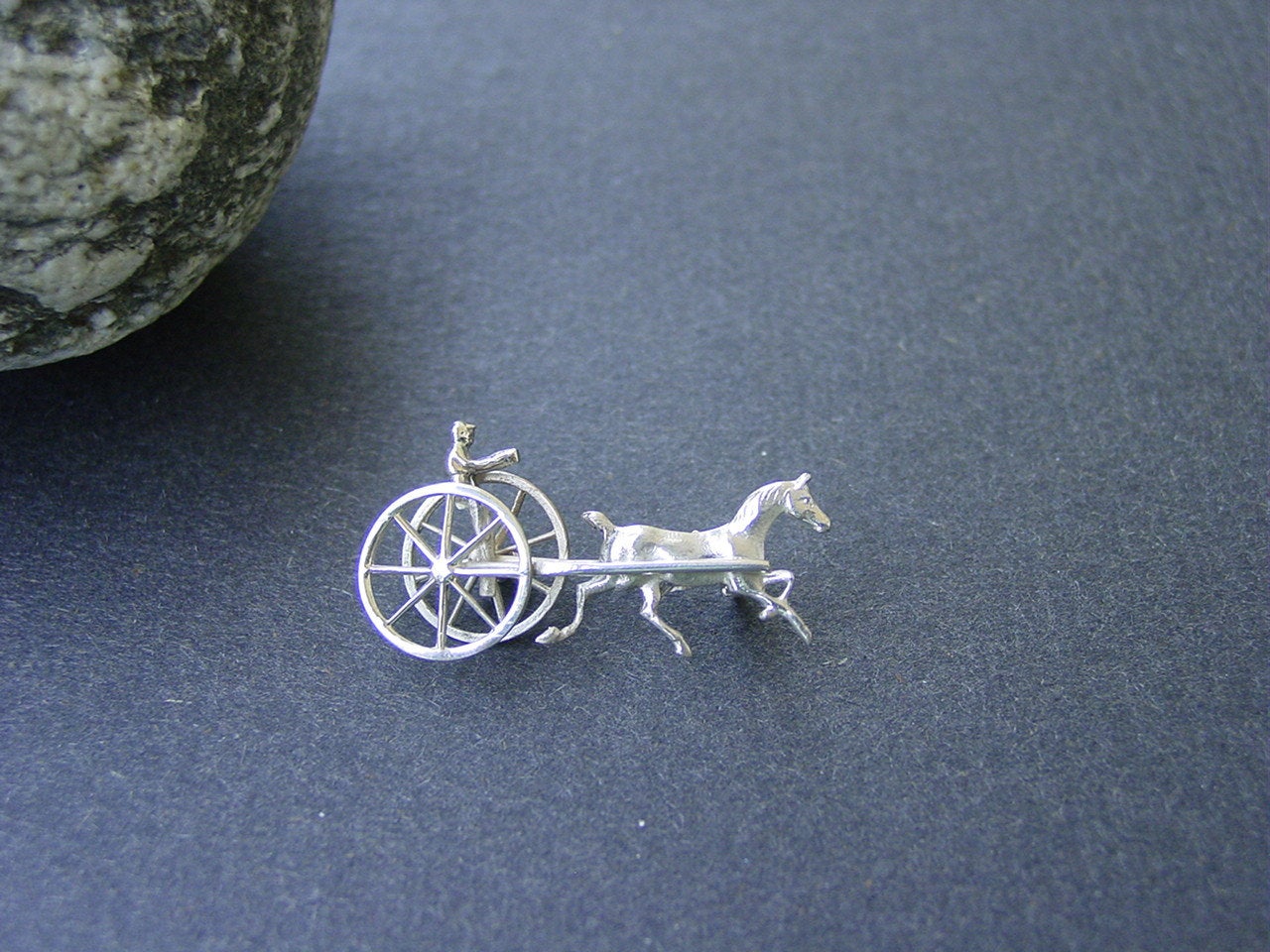 harness racehorse high wheeled silver